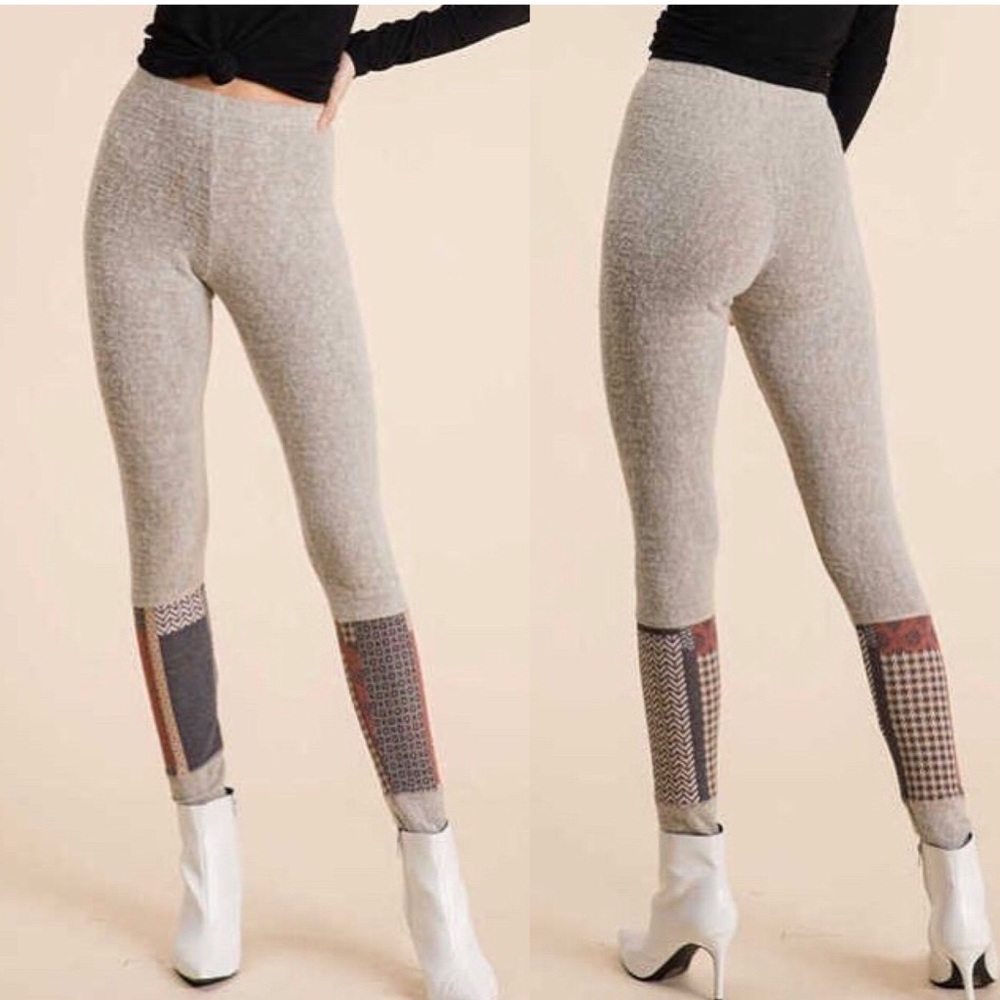 SOFT FUZZY LEGGINGS WITH PATCH DETAILS - Picture 4 of 12